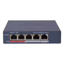 Hikvision DS-3E1105P-EI switch di rete Gestito Fast Ethernet (10/100) Supporto Power over Ethernet (PoE) Blu