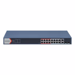 Hikvision DS-3E1318P-EI switch di rete Gestito Fast Ethernet (10/100) Supporto Power over Ethernet (PoE) 1U Blu