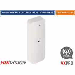 Hikvision Pyronix DS-PDBG8-EG2-WE Rilevatore sensore di rottura vetro GLASS BREAK radio PIR Wireless 868MHz bidirezionale da ...