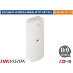 Hikvision - rilevatore acustico di rottura vetro wireless 868 mhz 8 m 120° ax pro