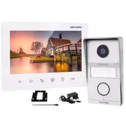 Kit formato da: DS-KV1101-ME2/Flush postazione esterna del videocitofono da incasso con telecamera da 2 Mpx e DS-KH1200 monit ...