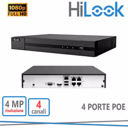 NVR Mini 1U 4 PoE a 4 canali . possibile collegare fino a 4 telecamere IP del canale .Plug & Play con 4 interfacce Power-over ...