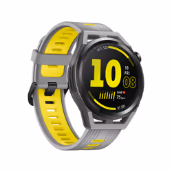 Huawei WATCH GT Runner-B19A,Grey Durable Polymer Fiber Case, Grey Soft Silicone Strap