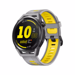 Huawei WATCH GT Runner-B19A,Grey Durable Polymer Fiber Case, Grey Soft Silicone Strap