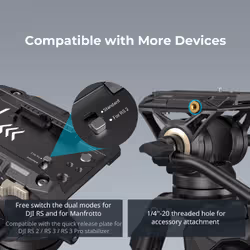 SmallRig 3751B treppiede Videocamera portatile 3 gamba/gambe Nero - Vista aggiuntiva 3