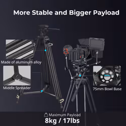 SmallRig 3751B treppiede Videocamera portatile 3 gamba/gambe Nero - Vista aggiuntiva 7