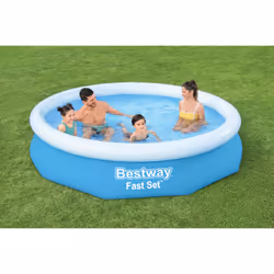 Bestway Fast Set 57456 piscina fuori terra Piscina con bordi/gonfiabile Piscina rotonda Blu, Bianco - Vista aggiuntiva 4