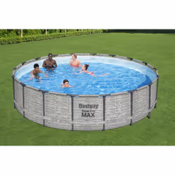 Bestway 5618Y piscina fuori terra Piscina con bordi Piscina rotonda 23062 L Grigio - Vista aggiuntiva 7