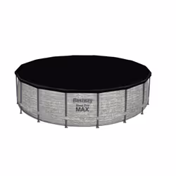 Bestway Steel Pro Piscina tonda mis. 488x122 cm, duraplus, colore effetto rattan, stampa interna realistica in pietra prismatica, filtro a cartuccia, copertura, scaletta - Vista aggiuntiva 4