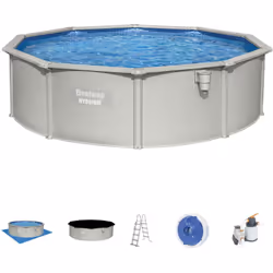 Con le sue pareti in acciaio, questo set piscina Hydrium Bestway è perfetto per le famiglie in cerca di un'opzione più econom ...