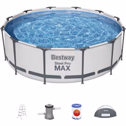 Con questo set Steel Pro MAX potrai goderti la tua piscina anche nelle giornate più calde, rinfrescandoti all'ombra! Struttur ...