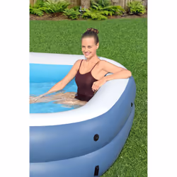 Bestway 54449 piscina fuori terra Piscina gonfiabile Piscina rettangolare Blu, Bianco - Vista aggiuntiva 8