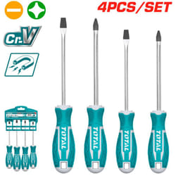 Set cacciaviti 4pz taglio e croce giraviti professionali Total