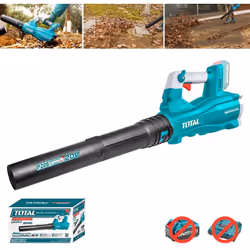 Soffiatore a batteria Total 20 V con motore senza spazzole (Brushless) ed un corpo leggero e pratico. Fornito senza batteria ...