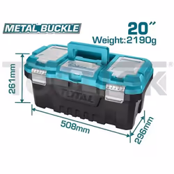 Valigetta Cassetta Porta Utensili 20" TOTAL CARATTERISTICHE: Misure: 508mm x 296mm x 261mm Portata 20Kg Con 3 vaschette porta ...