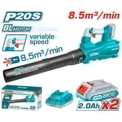 Soffiatore a batteria 20V brushless 8,5m3/min +2 batterie 2Ah+CARICATORE Total