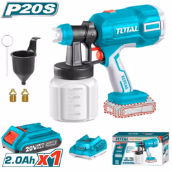 Pistola P20S a batteria per vernici base acqua e sintetiche Voltaggio: 20 V Pressione di spruzzatura: 0,1-0,2 Bar Flusso mass ...
