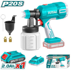 Total - pistola a spruzzo per vernici 20v con una batteria da 2ah e caricabatteria