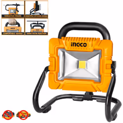 Ingco CWLI2025 è un faretto led da lavoro a batteria da 20 V professionale con intensità regolabile (900 o 1800 Lumen). Batte ...