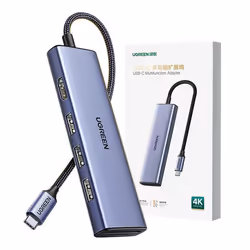 Ugreen 20956A hub di interfaccia USB tipo-C 5000 Mbit/s Argento - Vista aggiuntiva 3