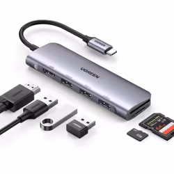 Ugreen 20956A hub di interfaccia USB tipo-C 5000 Mbit/s Argento - Vista aggiuntiva 4