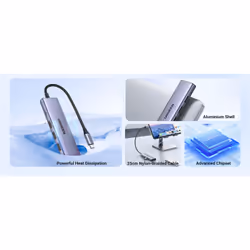 Ugreen 15596 replicatore di porte e docking station per laptop Cablato USB 3.2 Gen 1 (3.1 Gen 1) Type-A + Type-C Alluminio - Vista aggiuntiva 8