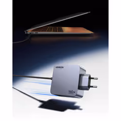 Ugreen Nexode Pro 160W GaN Charger with USB-C Cable Universale Nero, Grigio AC Ricarica rapida Interno - Vista aggiuntiva 6