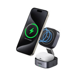 Ugreen 35316 Caricabatterie per dispositivi mobili Auricolare, Smartphone, Orologio intelligente Grigio USB Carica wireless Ricarica rapida Interno