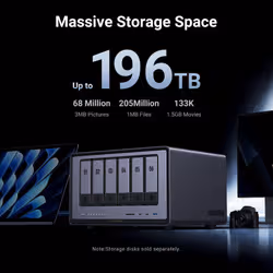 Ugreen DXP6800 Pro NAS Desktop Intel® Core™ i5 8 GB DDR5 Grigio, Nero - Vista aggiuntiva 4