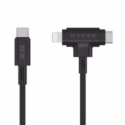 HYPER HyperJuice cavo USB USB 2.0 1,5 m USB C USB C/Lightning Nero