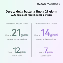 Huawei WATCH GT6, Cassa 46mm in acciaio inossidabile e cinturino nero. Compatibile con iOS e Android. Fino a 21 giorni di autonomia. - Vista aggiuntiva 4