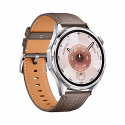Huawei WATCH GT6 Smartwatch 46 mm Acciaio inox GPS cinturino fluoroelastomero Marrone - Vista aggiuntiva 4
