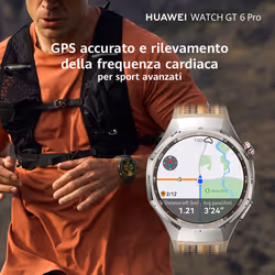 Huawei WATCH GT6 Pro, Cassa 46mm in titanio e cinturino marrone. Compatibile con iOS e Android. Fino a 21 giorni di autonomia. - Vista aggiuntiva 5
