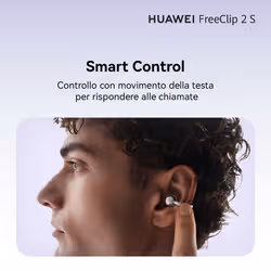 Huawei FreeClip 2 S Argento, cuffie open-ear con design innovativo e in colorazione argento. Compatibili con iOS, Android e Windows. Fino a 38 ore di autonomia. - Vista aggiuntiva 5