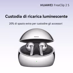 Huawei FreeClip 2 S Argento, cuffie open-ear con design innovativo e in colorazione argento. Compatibili con iOS, Android e Windows. Fino a 38 ore di autonomia. - Vista aggiuntiva 6