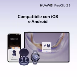 Huawei FreeClip 2 S Argento, cuffie open-ear con design innovativo e in colorazione argento. Compatibili con iOS, Android e Windows. Fino a 38 ore di autonomia. - Vista aggiuntiva 8