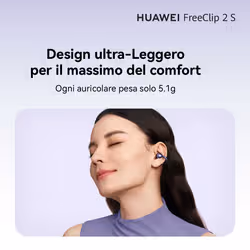 Huawei FreeClip 2 S Blu, cuffie open-ear con design innovativo e in colorazione argento. Compatibili con iOS, Android e Windows. Fino a 38 ore di autonomia. - Vista aggiuntiva 3