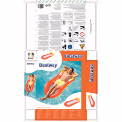 Bestway 43103 galleggiante da piscina e da spiaggia Blu, Rosso Fantasia Vinile Materassino galleggiante - Vista aggiuntiva 7