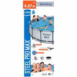 Bestway Steel Pro 56438 piscina fuori terra Piscina con bordi Piscina rotonda 16015 L Blu - Vista aggiuntiva 8