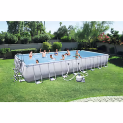 Bestway Power Steel Piscina mis.956x488x132 cm, pvc/tritech, colore grigio, effetto mosaico interno, filtro a cartuccia,copertura, scaletta, dosatore chimico ChemConnect - Vista aggiuntiva 8