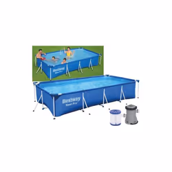 PISCINA RETTANGOLAREÂ 399X211XH81 ART. 56424 BESTWAY PISCINE FUORITERRAAStruttura di metallo con trattamento antiruggine, par ...