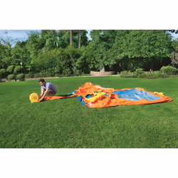 Bestway Piscina parco acquatico turbo splash, mis. 365x320x270 cm, scivolo d'acqua, cannone spara acqua, muro di scalata, include soffiatore ad aria, picchetti di ancoraggio e borsa per il trasporto - Vista aggiuntiva 6