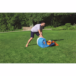 Bestway Piscina parco acquatico turbo splash, mis. 365x320x270 cm, scivolo d'acqua, cannone spara acqua, muro di scalata, include soffiatore ad aria, picchetti di ancoraggio e borsa per il trasporto - Vista aggiuntiva 7