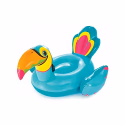 Sagoma di tucano gonfiabile in vinile multicolore, galleggiante, è adatta a giochi in acqua in mare o piscina. Delle dimensio ...