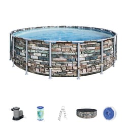 Bestway 56886 piscina fuori terra Piscina con bordi Piscina rotonda 26000 L Blu, Grigio