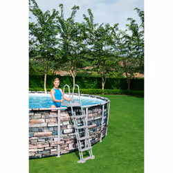 Bestway 56886 piscina fuori terra Piscina con bordi Piscina rotonda 26000 L Blu, Grigio - Vista aggiuntiva 6