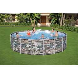Bestway 56886 piscina fuori terra Piscina con bordi Piscina rotonda 26000 L Blu, Grigio - Vista aggiuntiva 7