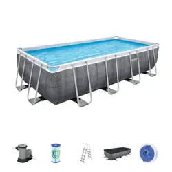 Piscina Rettangolare Power Steel Rigida 549x274x122 cm con Accessori Bestway