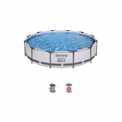 BESTWAY PISCINA FUORI TERRA AUTOPORTANTE CON STRUTTURA RIGIDA TONDA 366 X 76 CM La piscina Steel Pro Max della linea Bestway ...