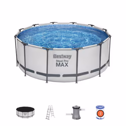 Bestway Steel Pro Max 56420, 10250 L, Piscina con bordi, Grigio, 42,6 kg